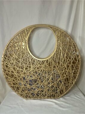 NWOT Melissa Gold Woven Circular Plastic handbag (Brazil) elegant and different